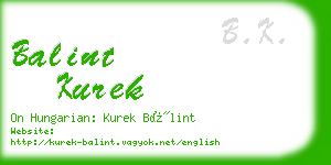 balint kurek business card
